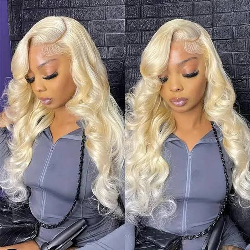 613 Blonde Body Wave Lace Front Wig - 613 Warna Pirang Madu 13x6 Wig
