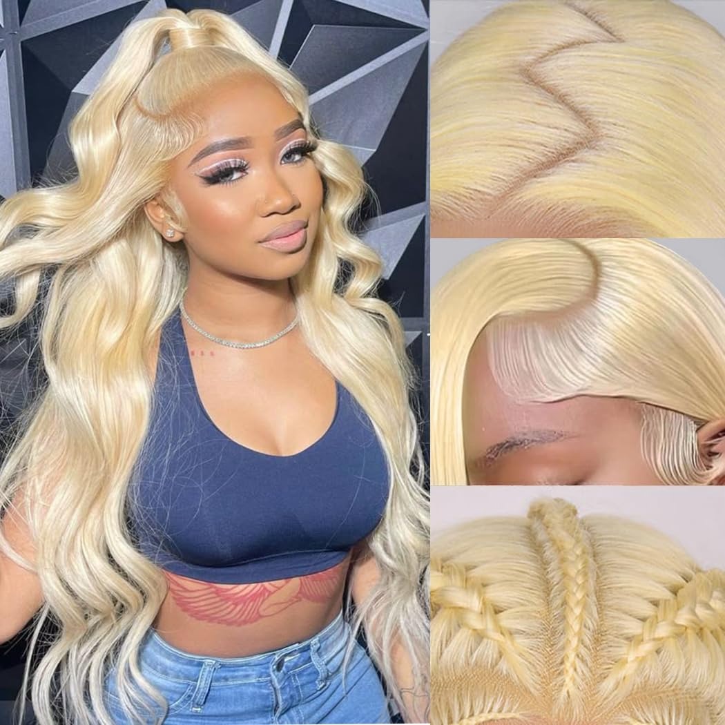 613 Blonde Body Wave Lace Front Wig - Wig Lace Frontal HD 613, Kepadatan