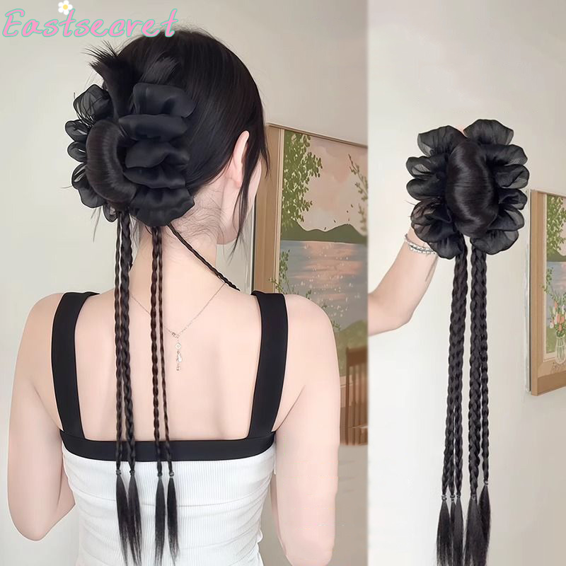 Claw Clip Messy Bun Hair Piece - Jepit Rambut Model Pita Hitam Setengah