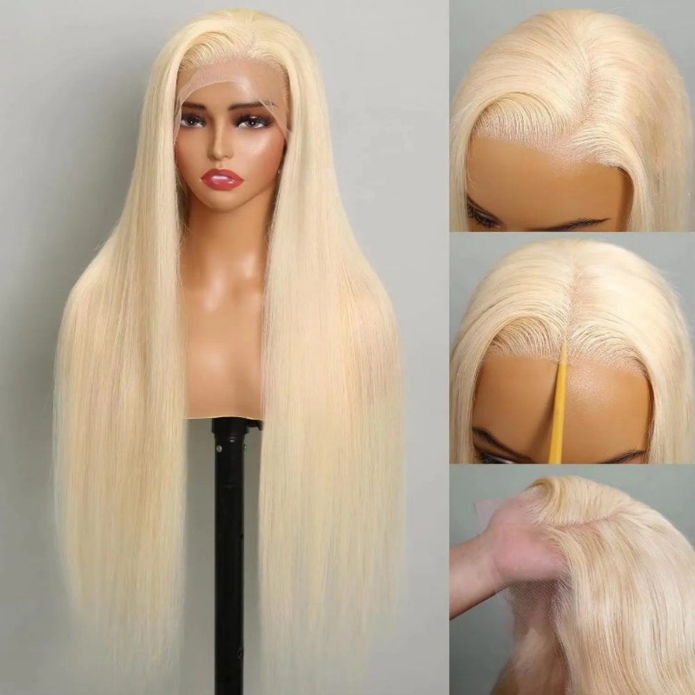 Hd Lace Frontal Wig Human Hair Pre Plucked - Wig Rambut Manusia Pirang 613 HD
