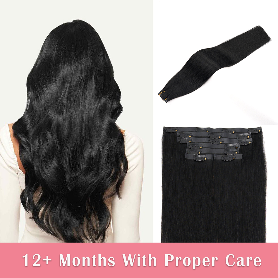 Seamless Clip In Hair Extensions Human Hair - Ekstensi Rambut Clip in Seamless, Rambut