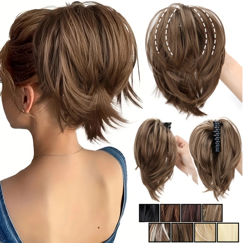 Claw Clip Messy Bun Hair Piece - WIGSIN Sintetis Bun Berantakan Rambut Scrunchies