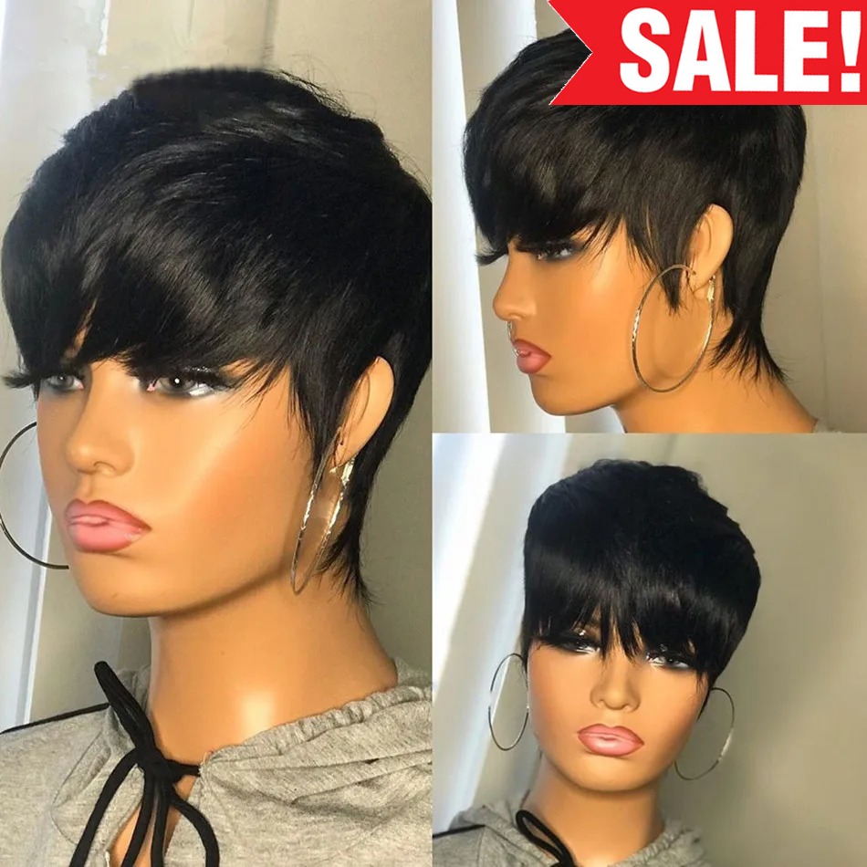 Short Pixie Cut Wig Human Hair Cheap - Wig Rambut Manusia Pendek Potongan Pixie