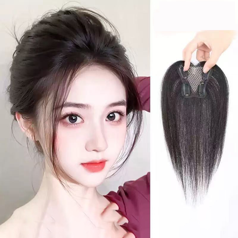 Seamless Clip In Hair Extensions Human Hair - Topper Rambut Manusia Bernapas, Perbaikan Rambut,