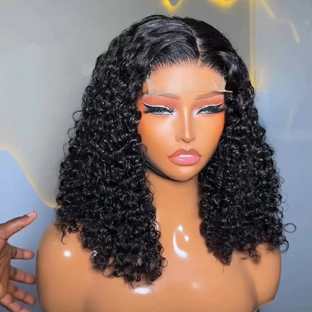 Glueless Wear And Go Human Hair Wig - Wig Rambut Manusia Bob Pendek Keriting