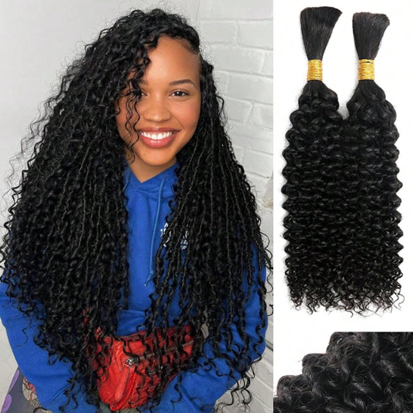Water Wave Bulk Human Hair For Braiding - Rambut Manusia Tanpa Weft Untuk Kepang,