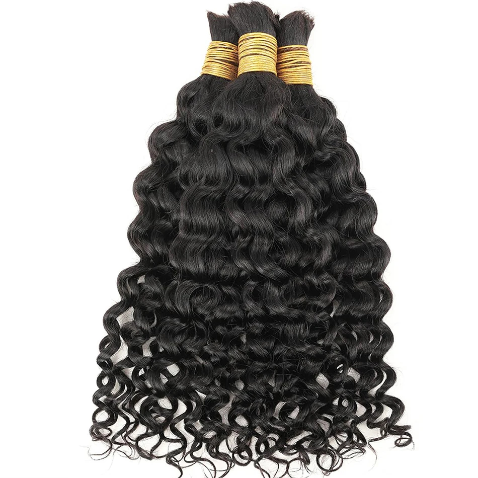 Rambut Kepang Manusia Water Wa - Water Wave Bulk Human Hair For Braiding ulasan dan harga