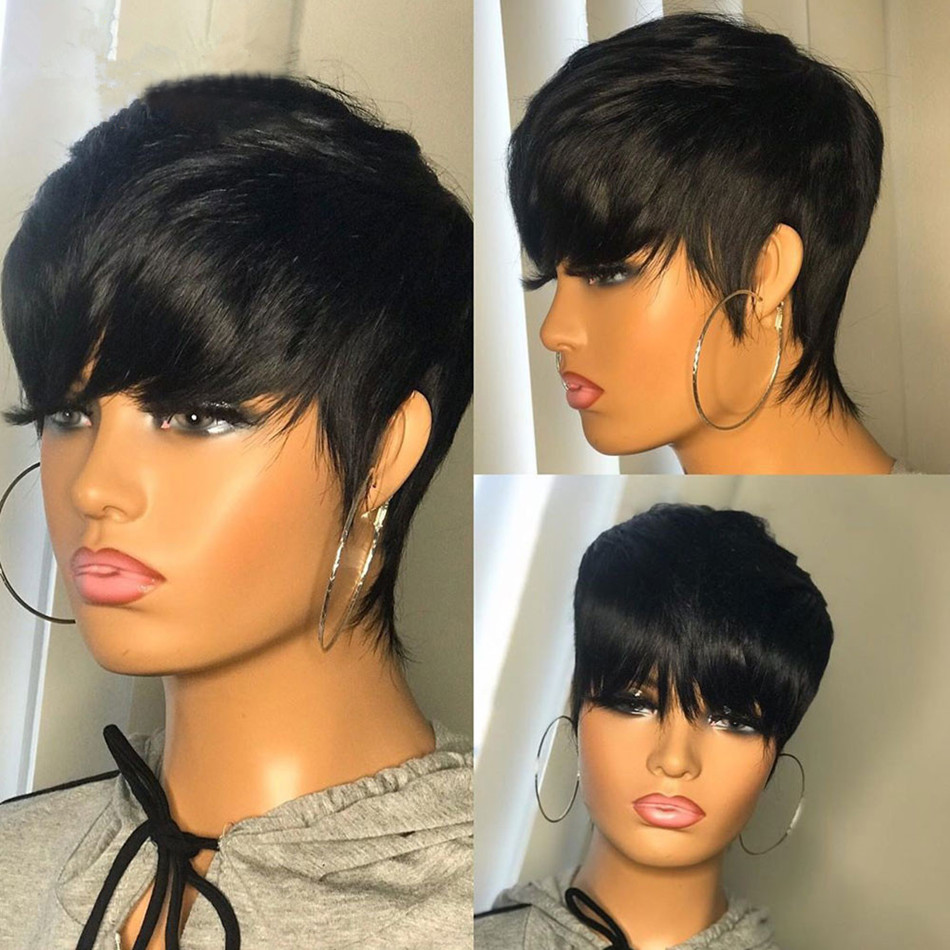 Wig Rambut Manusia Pendek Poto - Short Pixie Cut Wig Human Hair Cheap ulasan dan harga