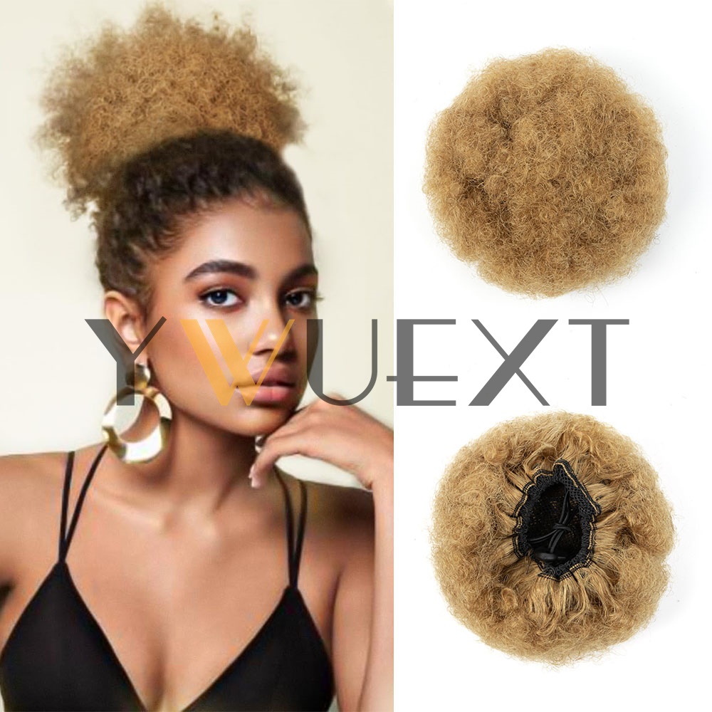 YWUEXT Honey Gold Afro Kinky P - Drawstring Afro Curly Puff Ponytail ulasan dan harga
