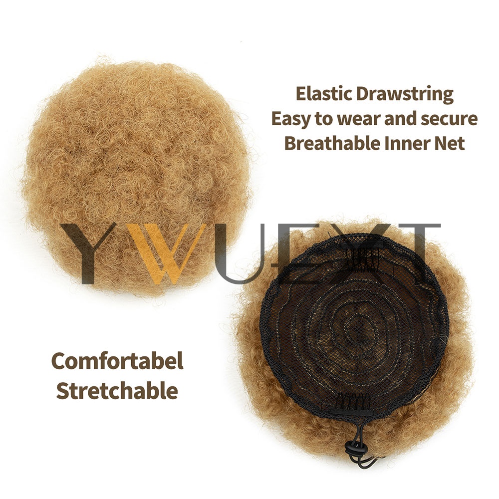 YWUEXT Honey Gold Afro Kinky P - Drawstring Afro Curly Puff Ponytail ulasan dan harga