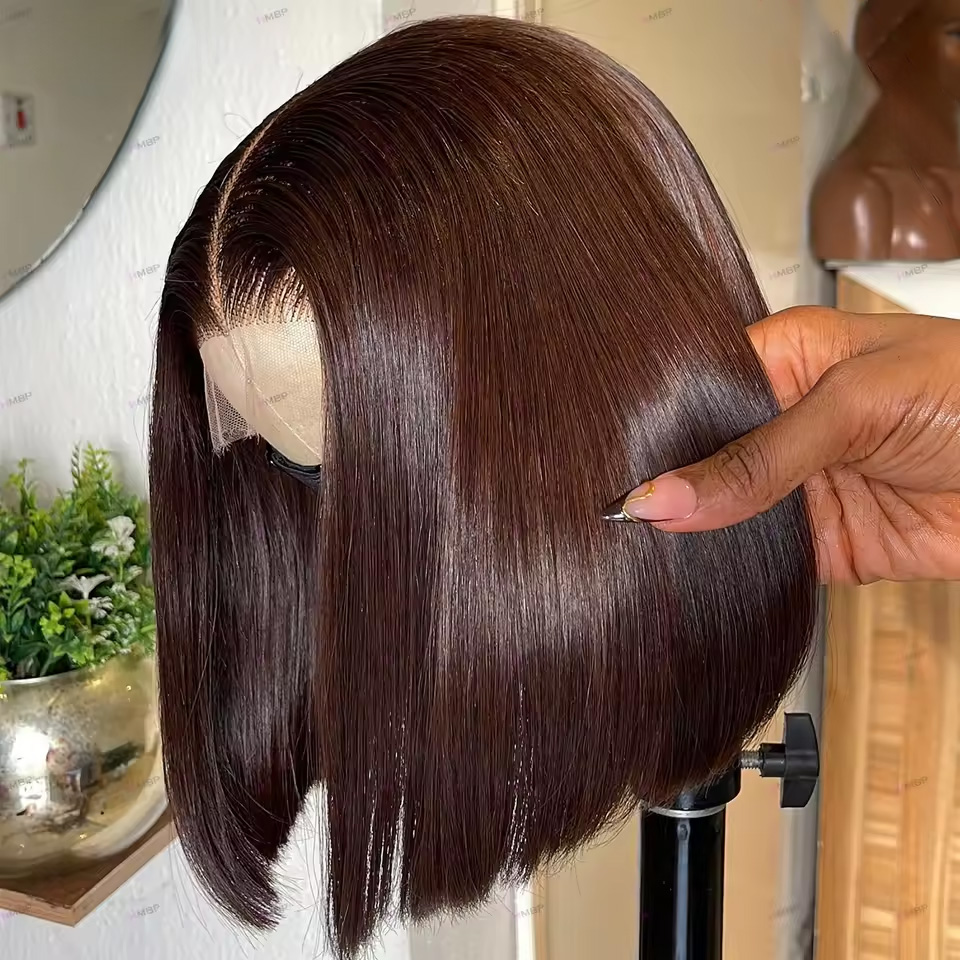 Wig Bob Lurus Cokelat 13X4, Wi - Glueless Wear And Go Human Hair Wig ulasan dan harga
