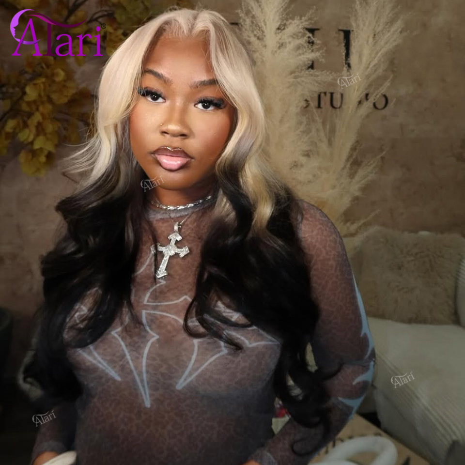 Wig Rambut Manusia Ombre Blond - 613 Blonde Body Wave Lace Front Wig ulasan dan harga