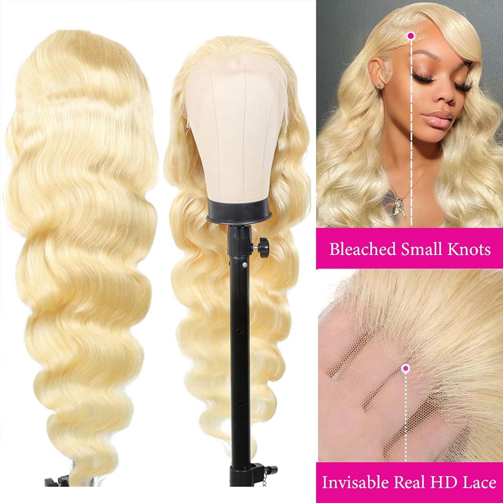 613 Warna Pirang Madu 13x6 Wig - 613 Blonde Body Wave Lace Front Wig ulasan dan harga