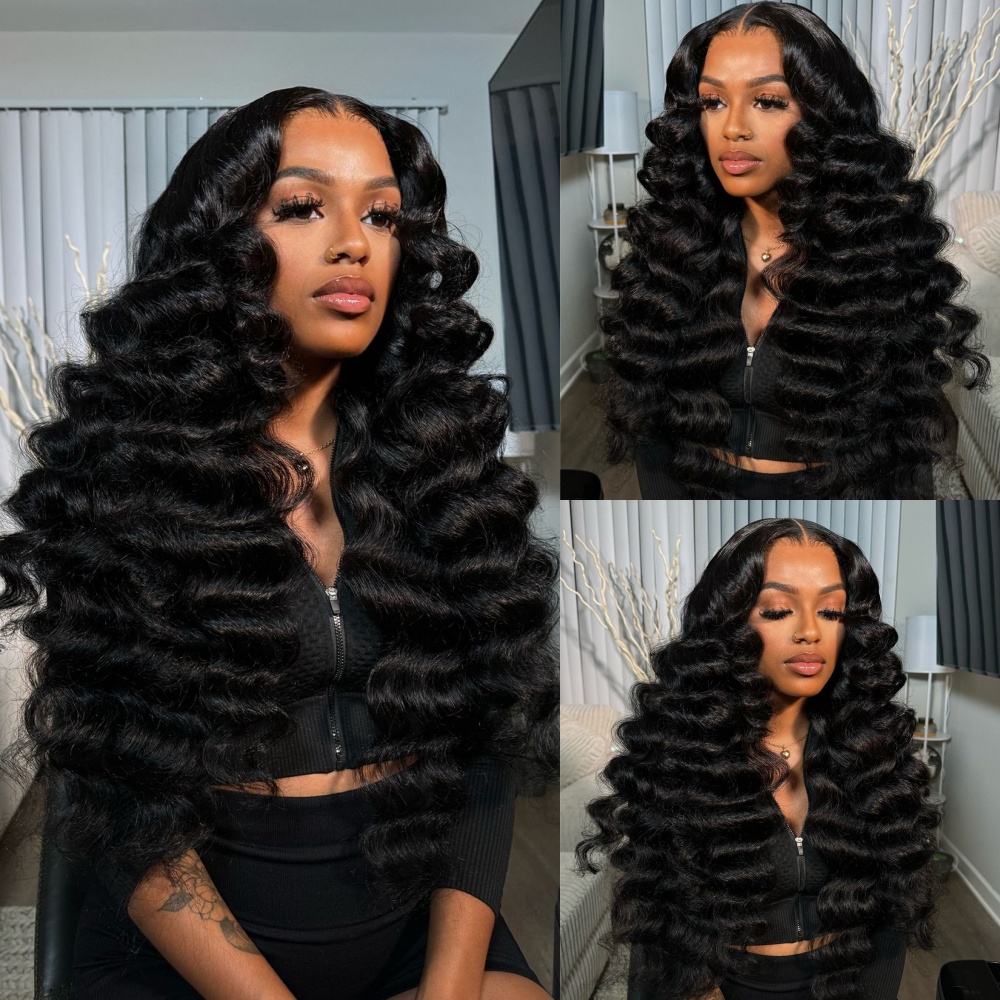 Rambut Manusia Loose Deep Wave - Deep Wave 3 Bundles With Closure ulasan dan harga