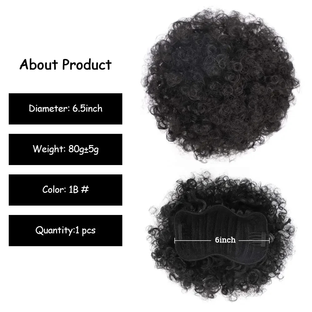 Ekstensi ekor kuda tali serut  - Drawstring Afro Curly Puff Ponytail ulasan dan harga