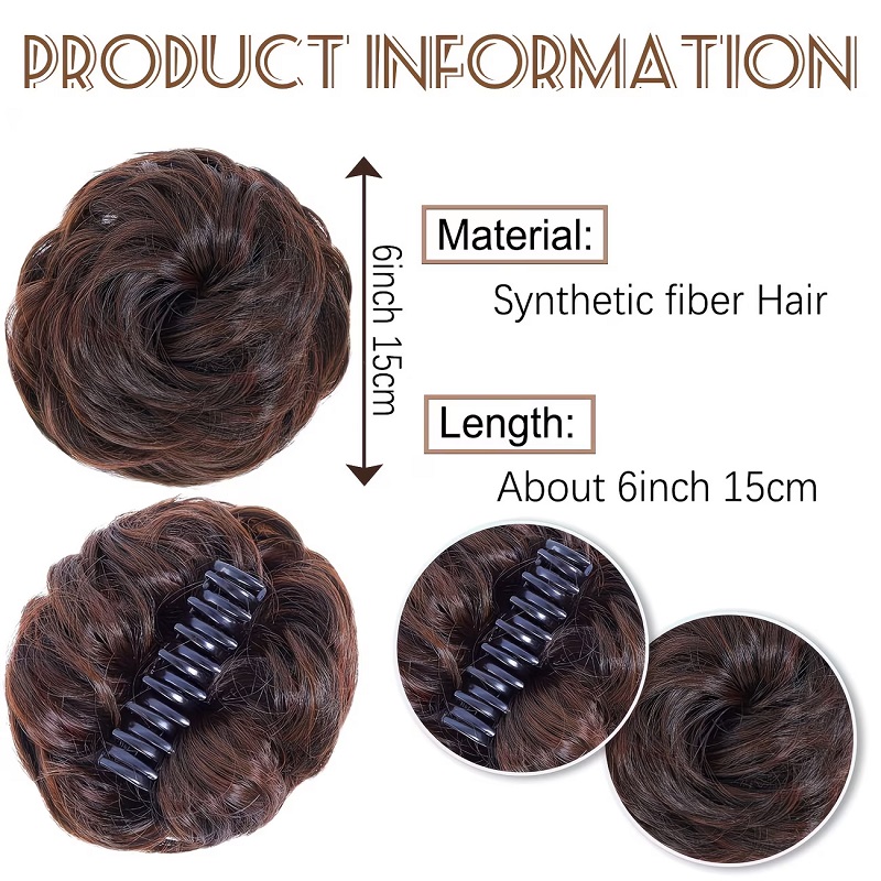 Klip Cakar Keriting Pendek Mod - Claw Clip Messy Bun Hair Piece ulasan dan harga