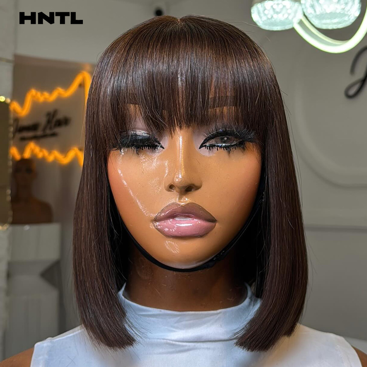 Wig Rambut Asli Tanpa Lem Wear - Pre Parted 13X4 Lace Front Bob Wig ulasan dan harga