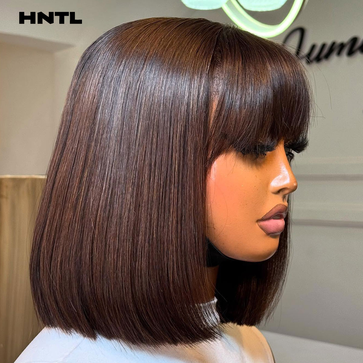 Wig Rambut Asli Tanpa Lem Wear - Pre Parted 13X4 Lace Front Bob Wig ulasan dan harga