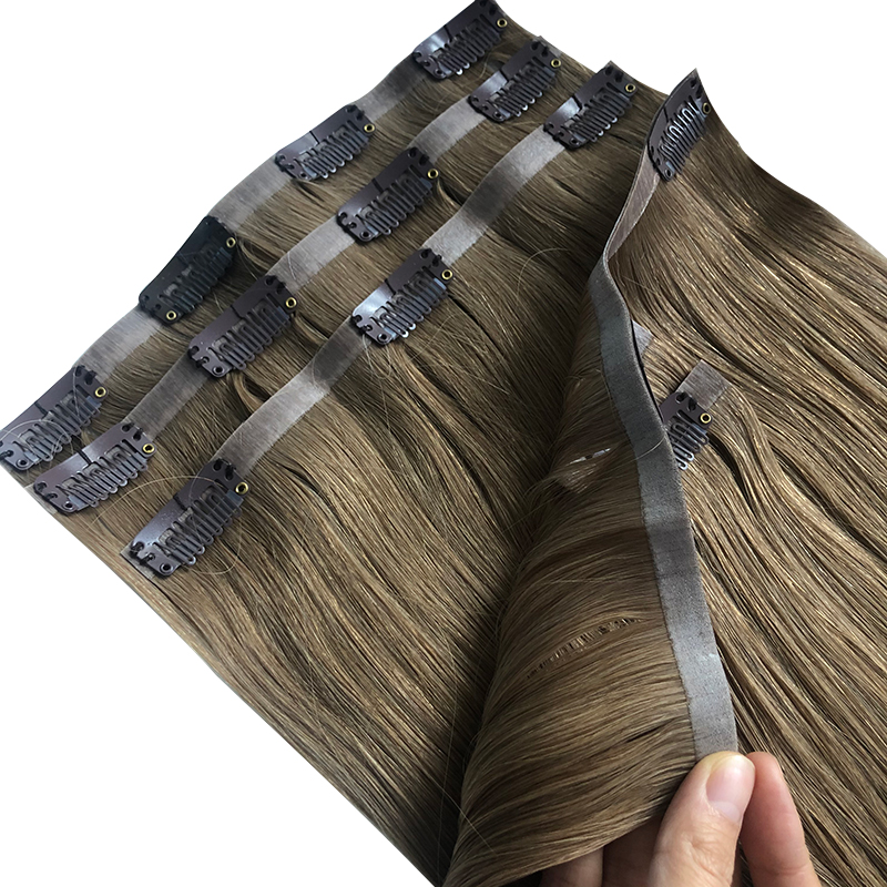 Klip PU Lurus Tak Terlihat Dal - Seamless Clip In Hair Extensions Human Hair ulasan dan harga