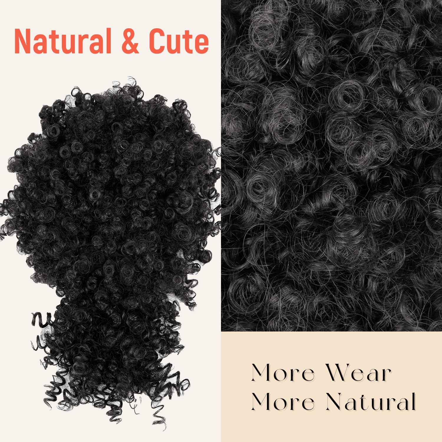 Ekstensi rambut ponytail pende - Drawstring Afro Curly Puff Ponytail ulasan dan harga