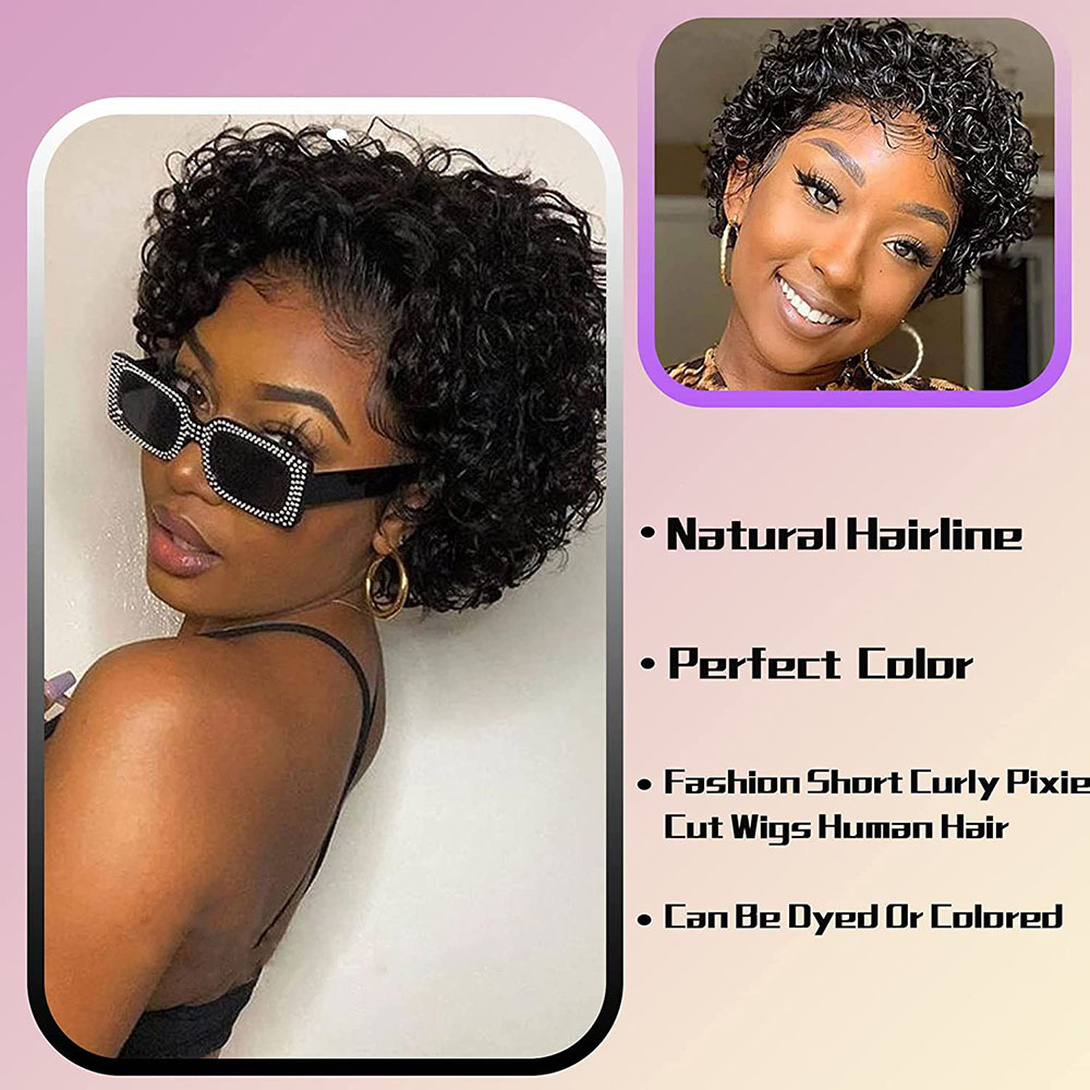 Wig Potongan Pixie Pendek Wig  - Short Pixie Cut Wig Human Hair Cheap ulasan dan harga