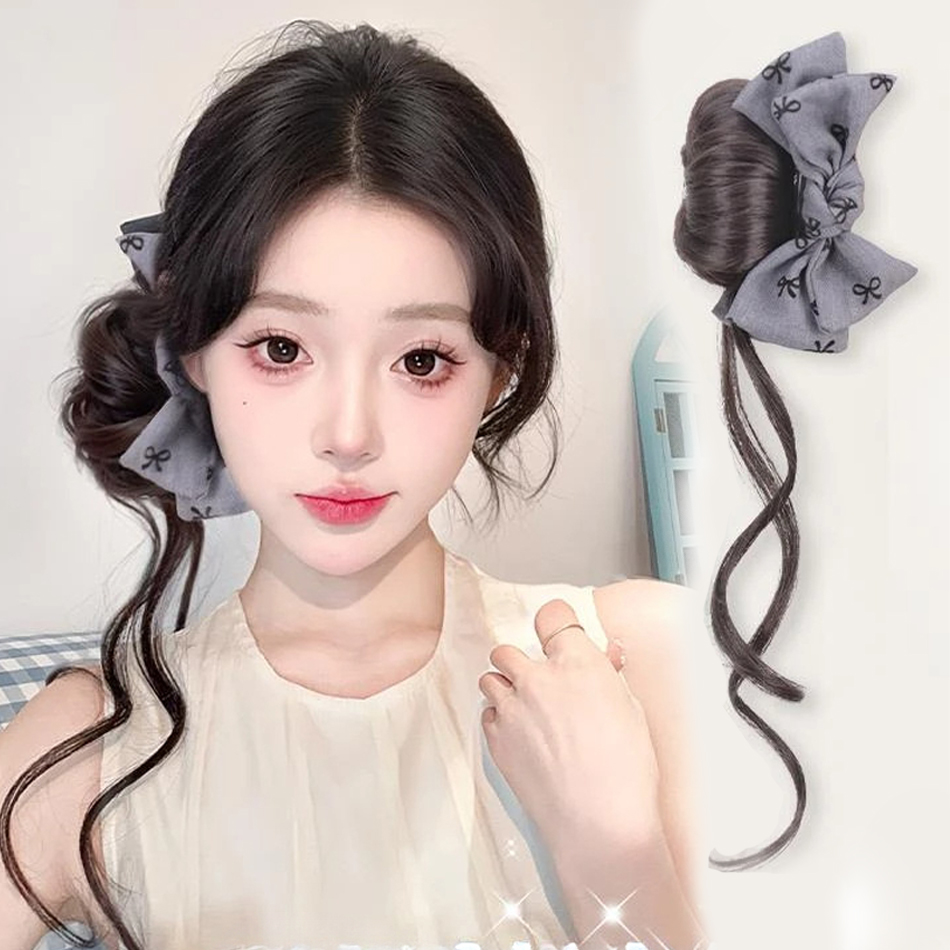 Rambut Sintetis Sanggul Eksten - Claw Clip Messy Bun Hair Piece ulasan dan harga