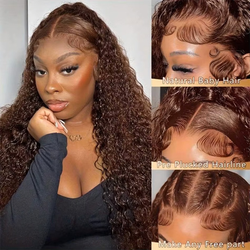Wig Rambut Asli Warna Cokelat  - Hd Lace Frontal Wig Human Hair Pre Plucked ulasan dan harga