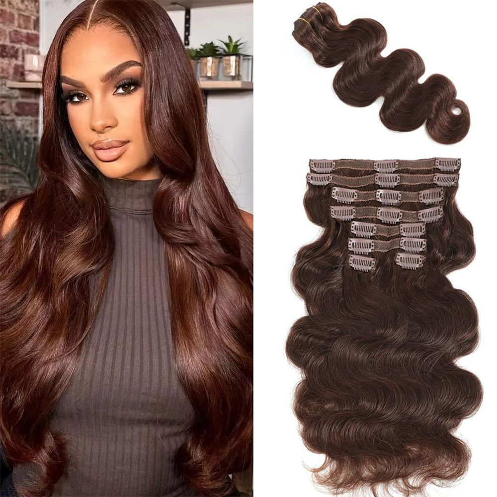 # 4 Klip Gelombang Tubuh Cokla - Seamless Clip In Hair Extensions Human Hair ulasan dan harga