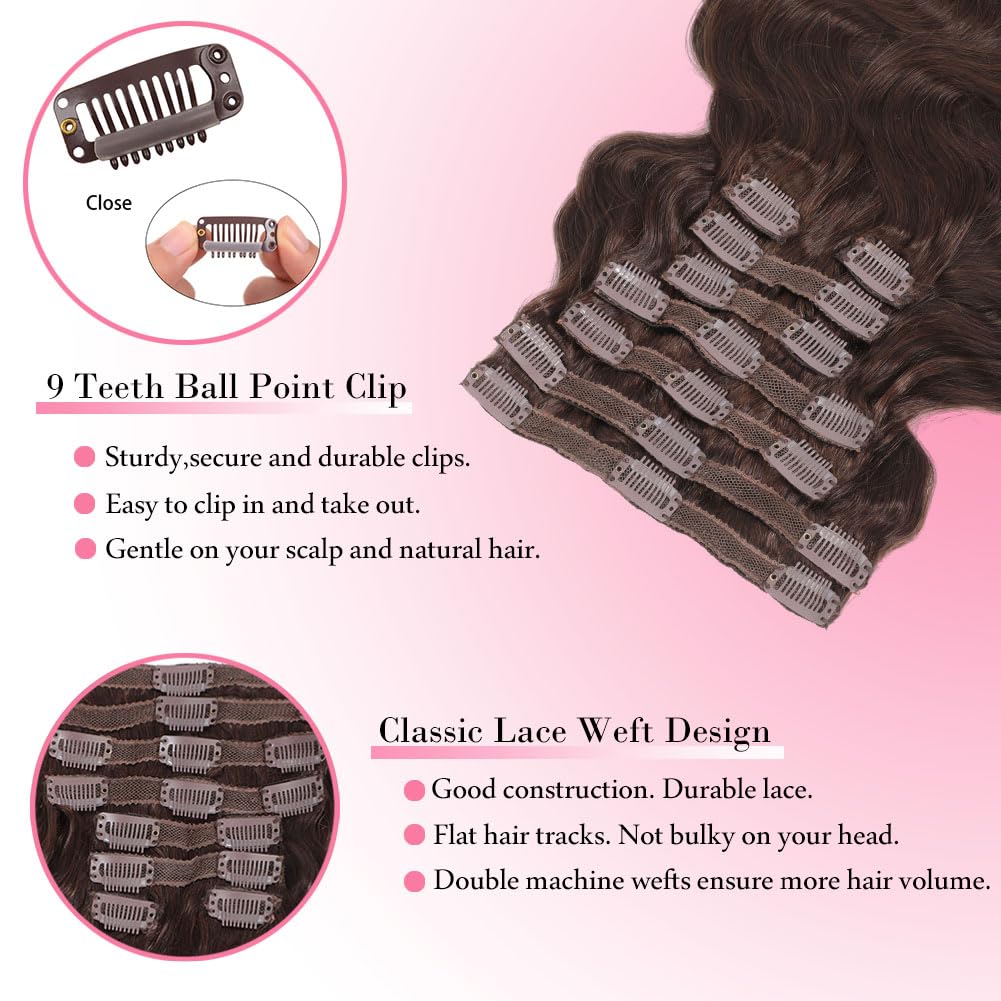# 4 Klip Gelombang Tubuh Cokla - Seamless Clip In Hair Extensions Human Hair ulasan dan harga