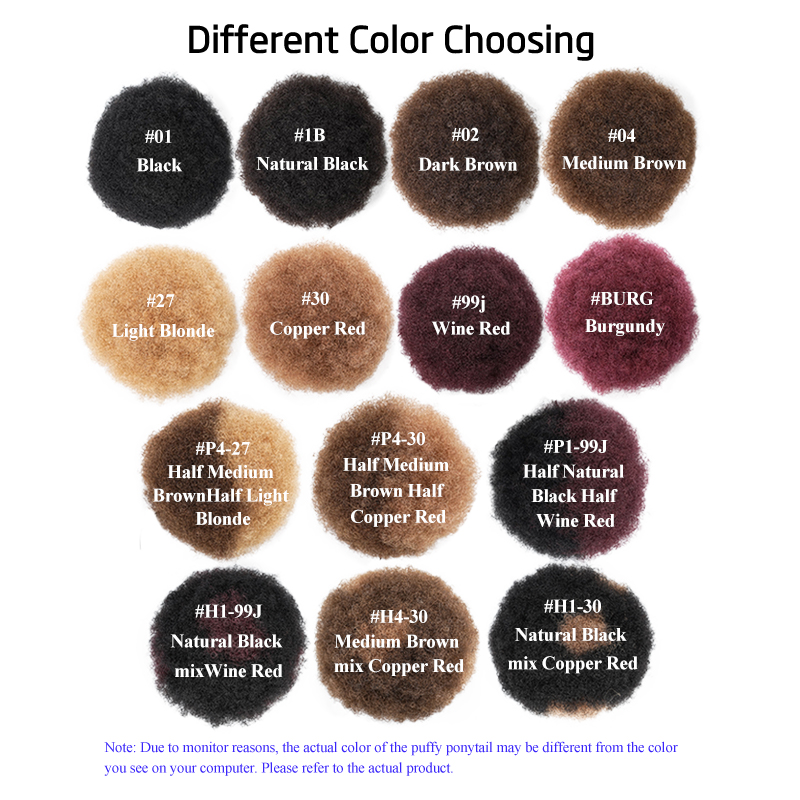 100% Rambut Manusia 8 Inci Pen - Drawstring Afro Curly Puff Ponytail ulasan dan harga
