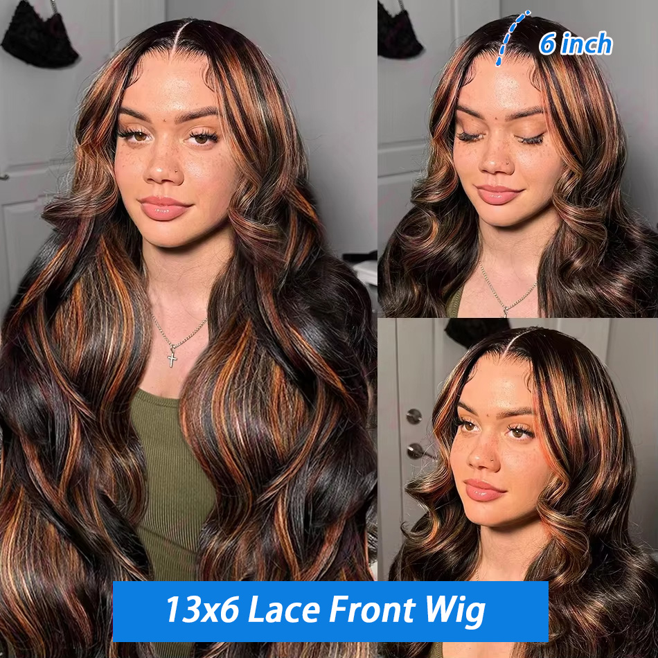 Wig Rambut Asli Highlight Ombr - Lace Front Wigs ulasan dan harga