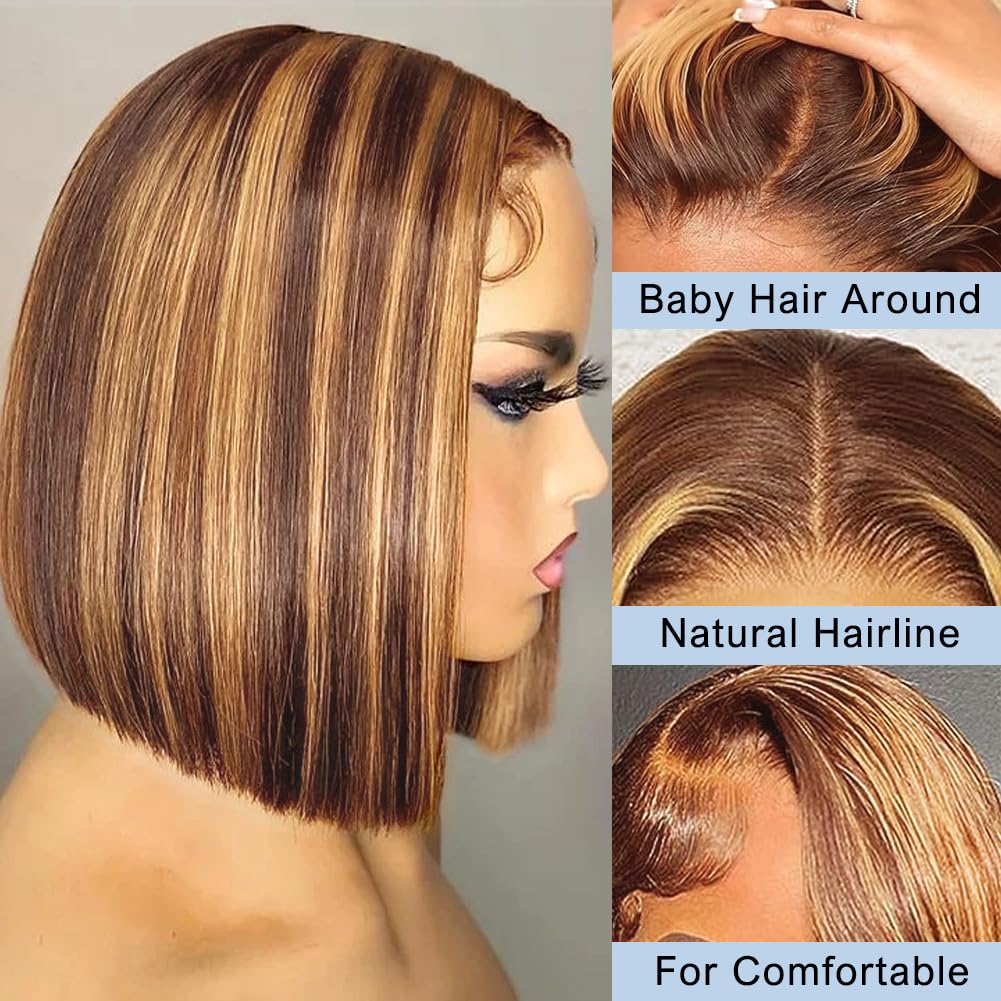 Wig Bob Rambut Asli 13x4 HD La - Pre Parted 13X4 Lace Front Bob Wig ulasan dan harga