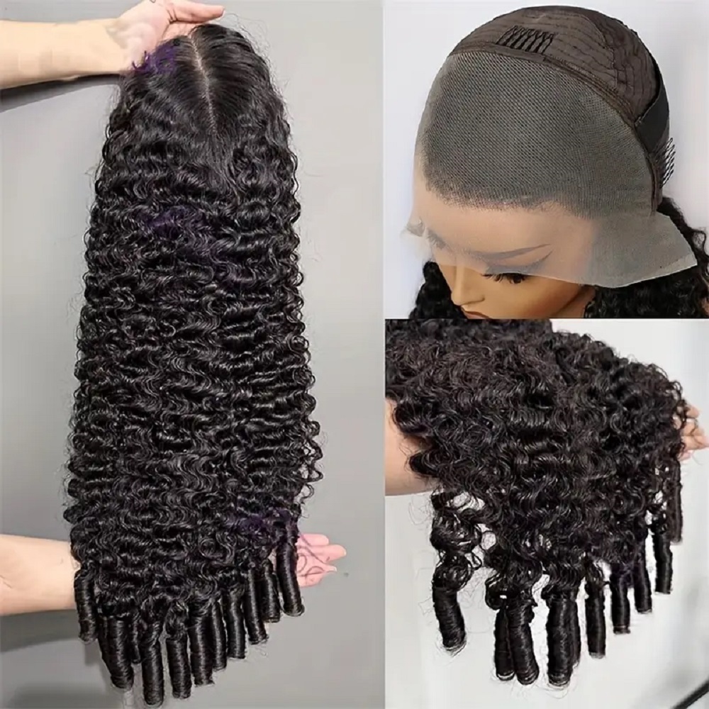 Wig Rambut Manusia Keriting Bu - Human Hair Wigs ulasan dan harga