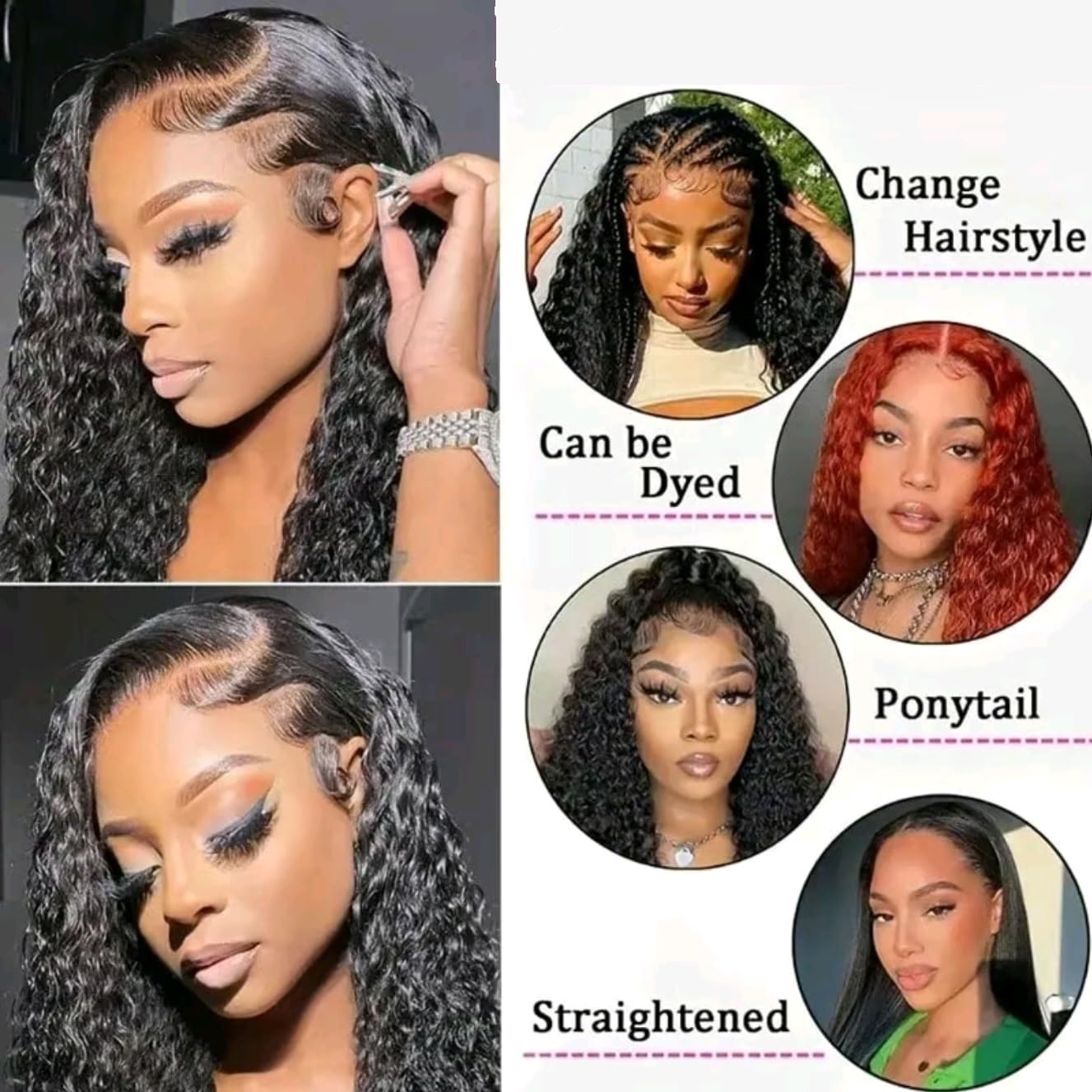 Wig Rambut Manusia Keriting Bu - Human Hair Wigs ulasan dan harga