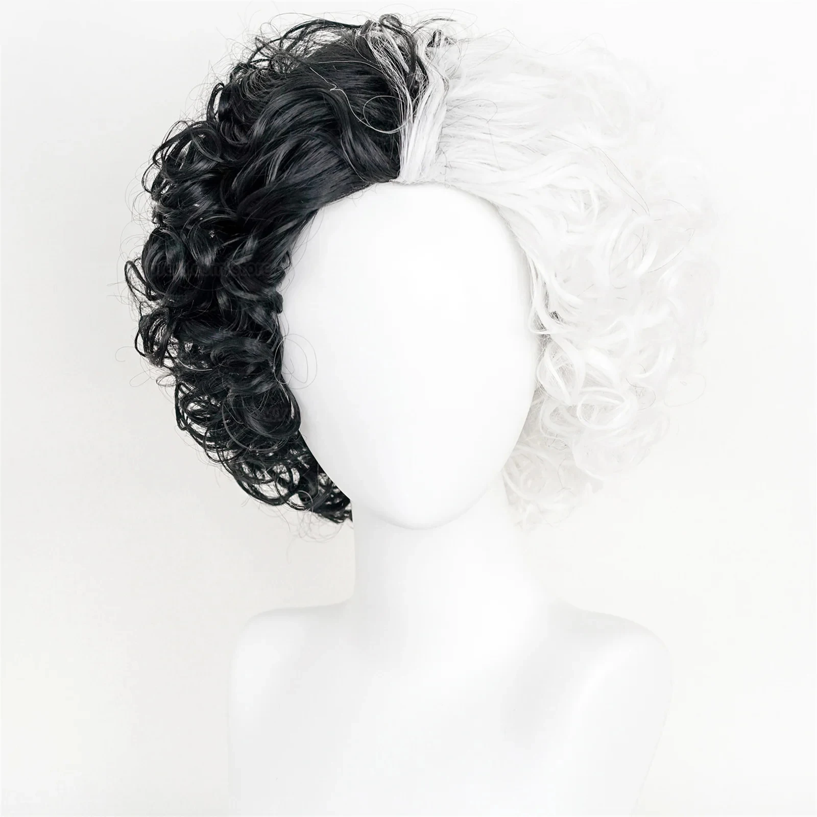 Wig Cosplay Anime Cruella de V - Synthetic Braided Wigs For Black Women ulasan dan harga