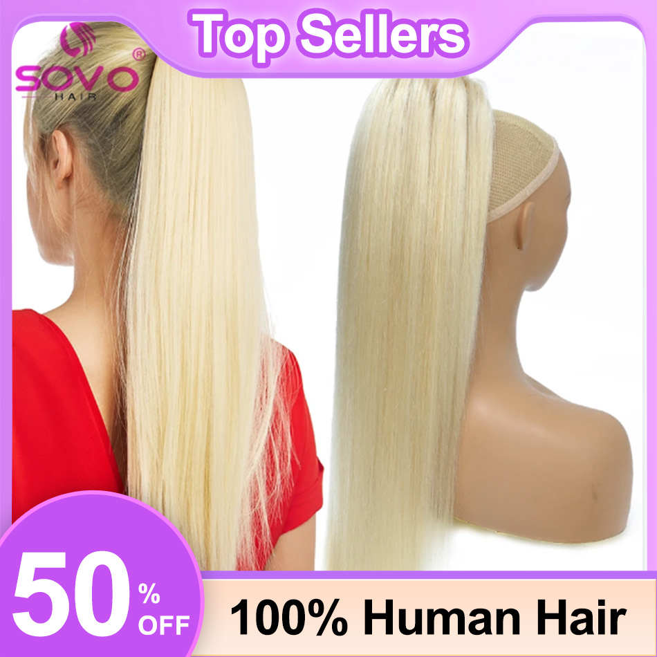 SOVO Serut Ekor Kuda Rambut Ma - Seamless Clip In Hair Extensions Human Hair ulasan dan harga