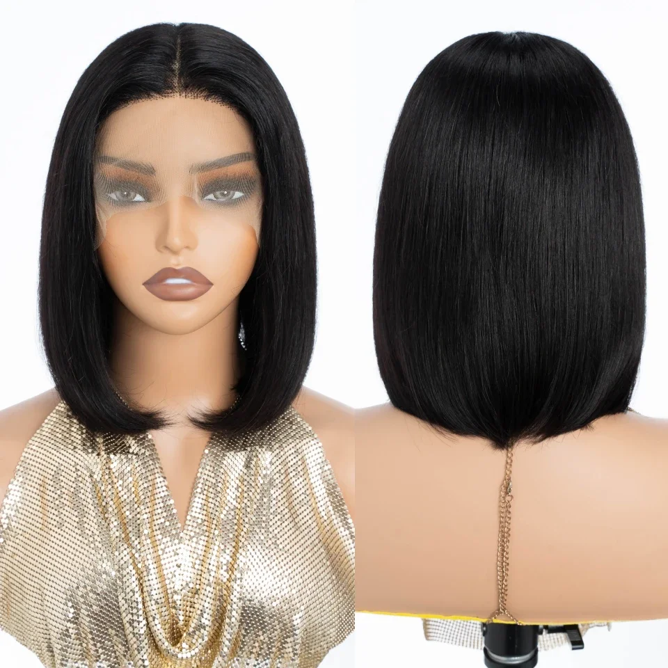 Wig Bob Pendek Lurus Rambut Ma - Glueless Wear And Go Human Hair Wig ulasan dan harga