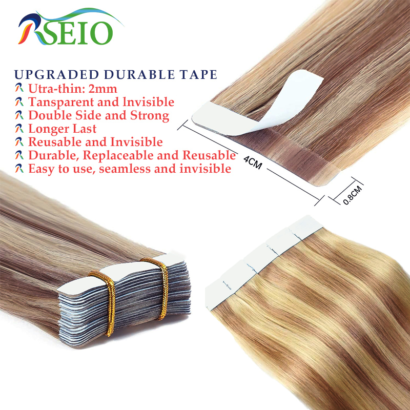 RSEIO plester lurus dalam ekst - Invisible Tape In Extensions Real Hair ulasan dan harga