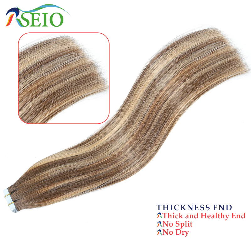 RSEIO plester lurus dalam ekst - Invisible Tape In Extensions Real Hair ulasan dan harga
