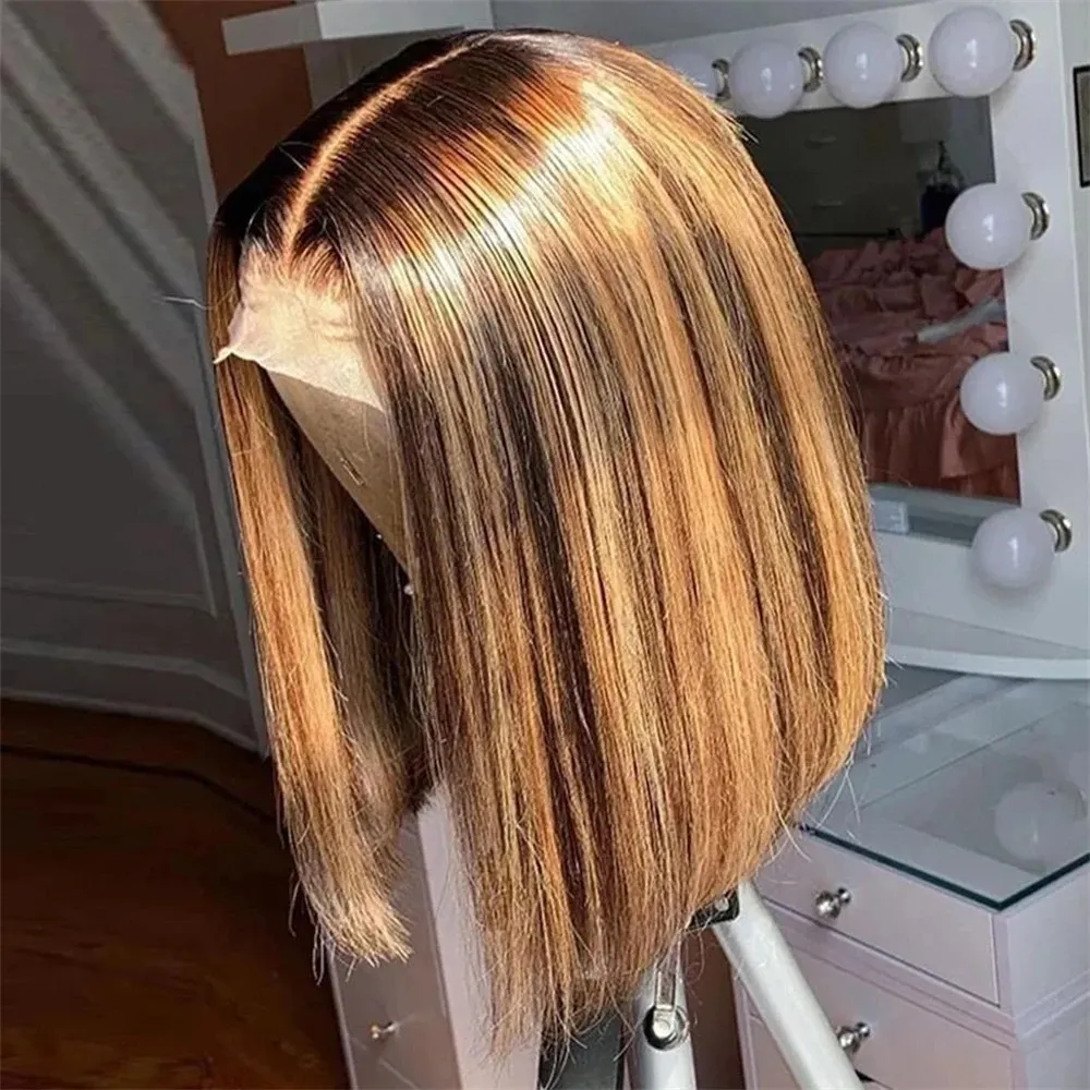 Wig Bob Pirang Madu Rambut Asl - Glueless Wear And Go Human Hair Wig ulasan dan harga