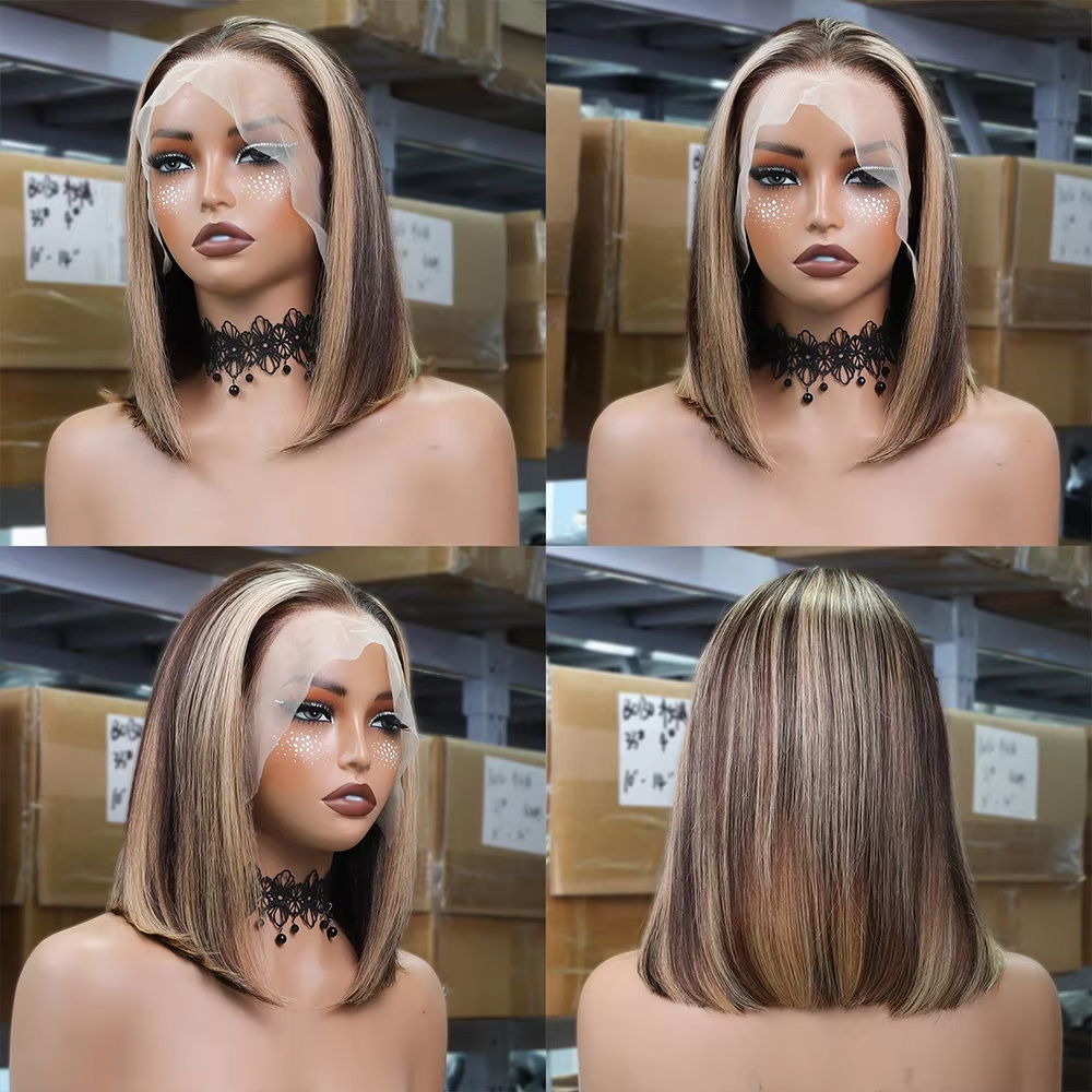 Wig Bob Pirang Madu Rambut Asl - Glueless Wear And Go Human Hair Wig ulasan dan harga