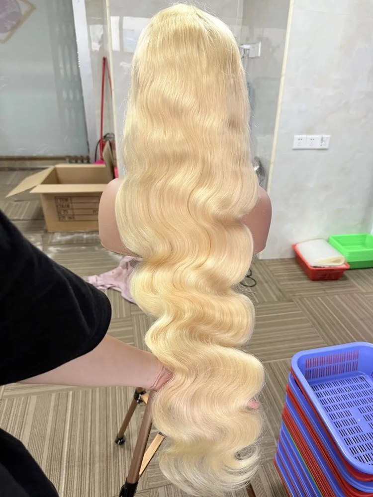 613 Wig Rambut Manusia Warna P - 613 Blonde Body Wave Lace Front Wig ulasan dan harga