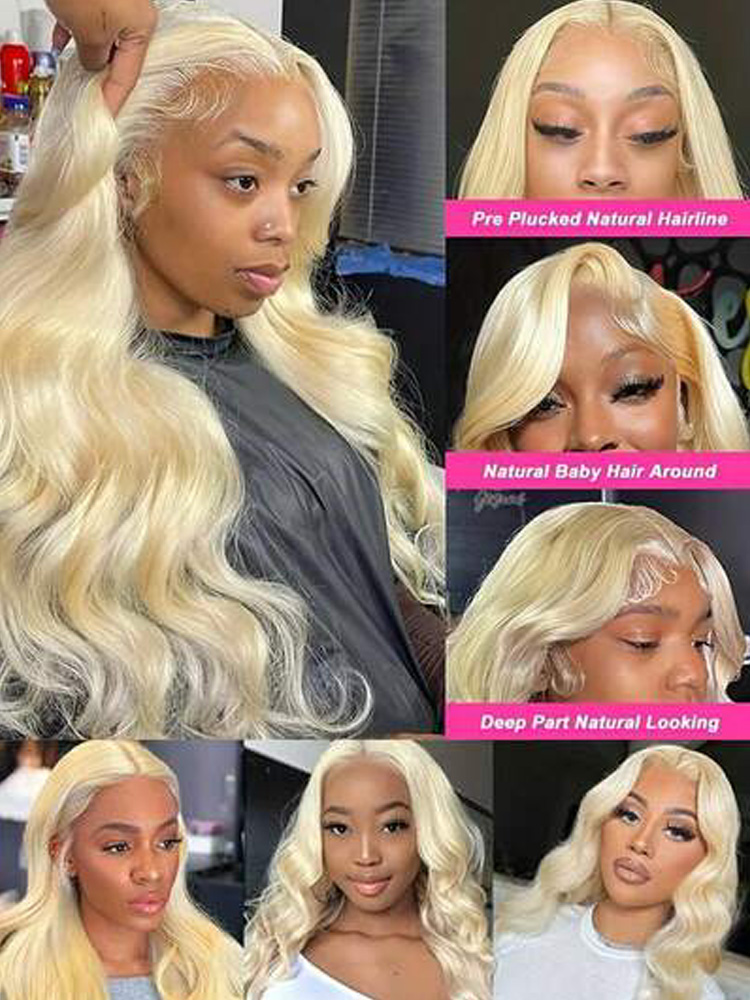 613 Wig Rambut Manusia Warna P - 613 Blonde Body Wave Lace Front Wig ulasan dan harga