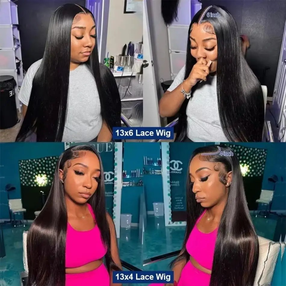 Wig Rambut Manusia Lurus 40 In - Hd Lace Frontal Wig Human Hair Pre Plucked ulasan dan harga