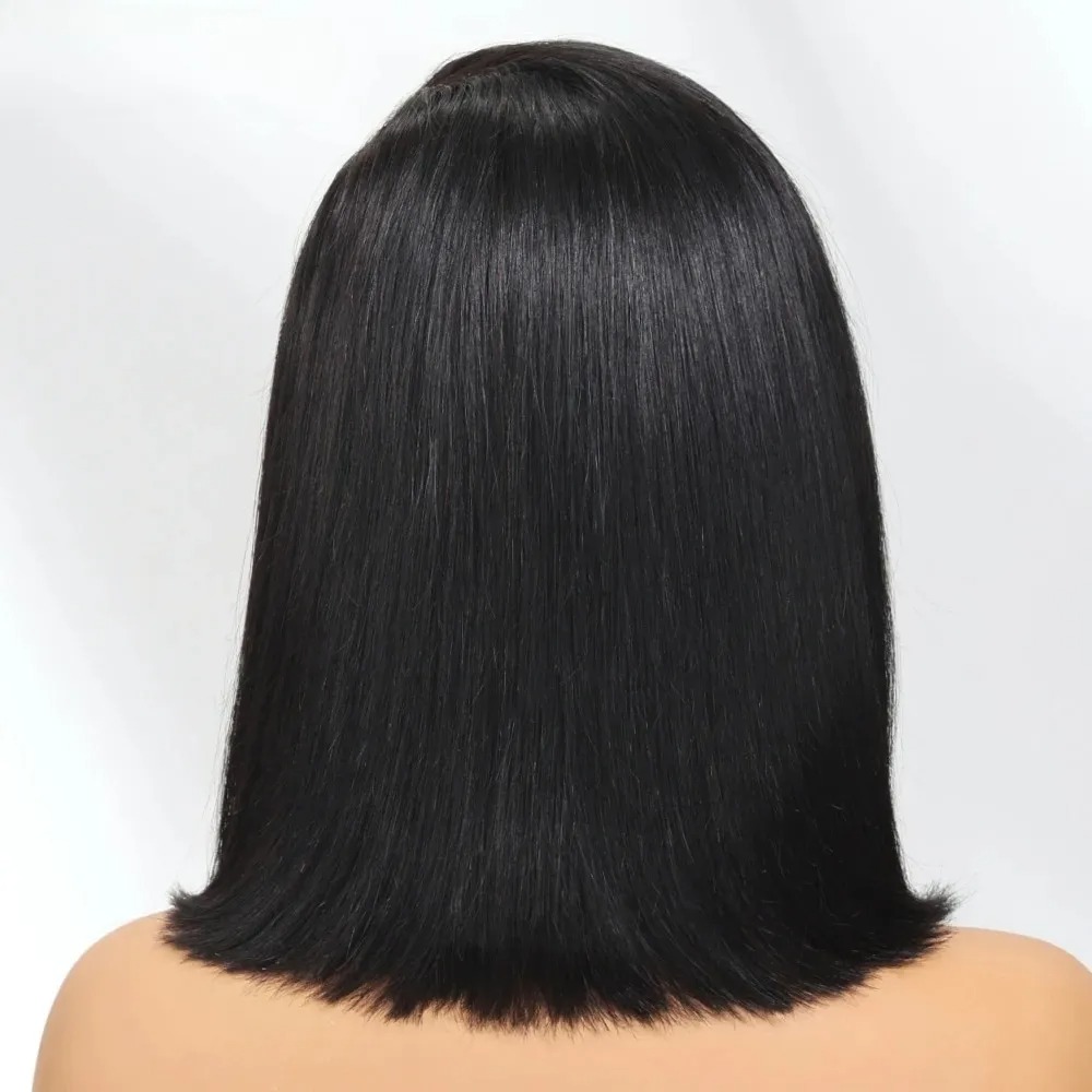 Wig Rambut Pendek Bob Hitam Lu - Pre Parted 13X4 Lace Front Bob Wig ulasan dan harga