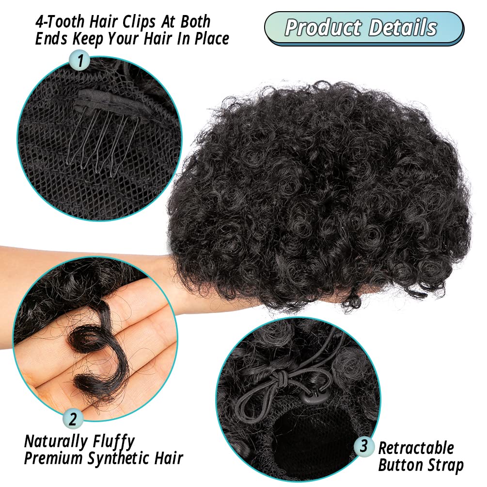 Afro Puff serut ekor kuda untu - Drawstring Afro Curly Puff Ponytail ulasan dan harga