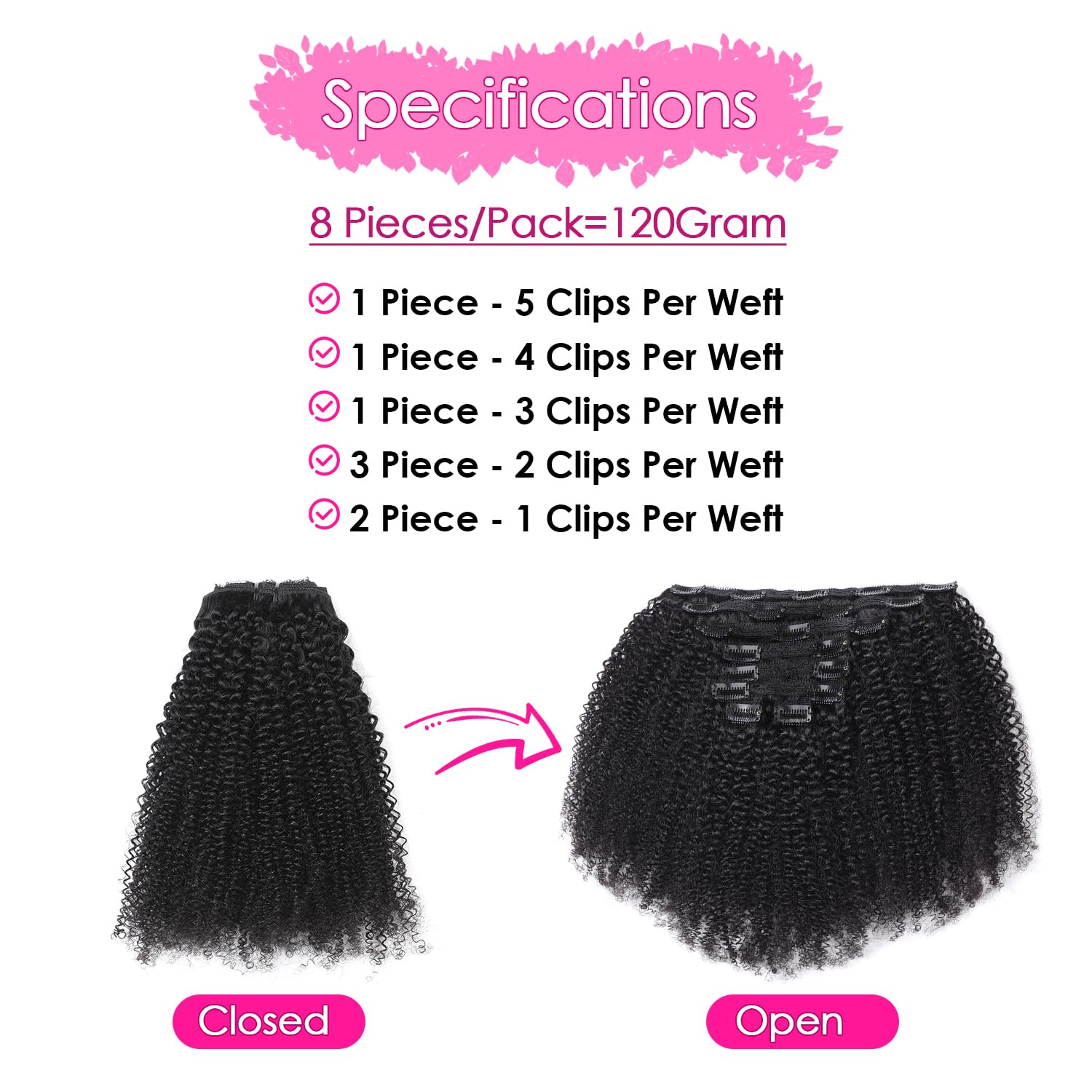 Ekstensi Rambut Afro Curly Cli - Seamless Clip In Hair Extensions Human Hair ulasan dan harga