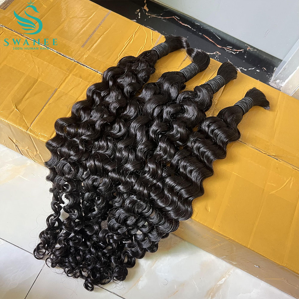 Rambut Manusia 100% Water Wave - Water Wave Bulk Human Hair For Braiding ulasan dan harga
