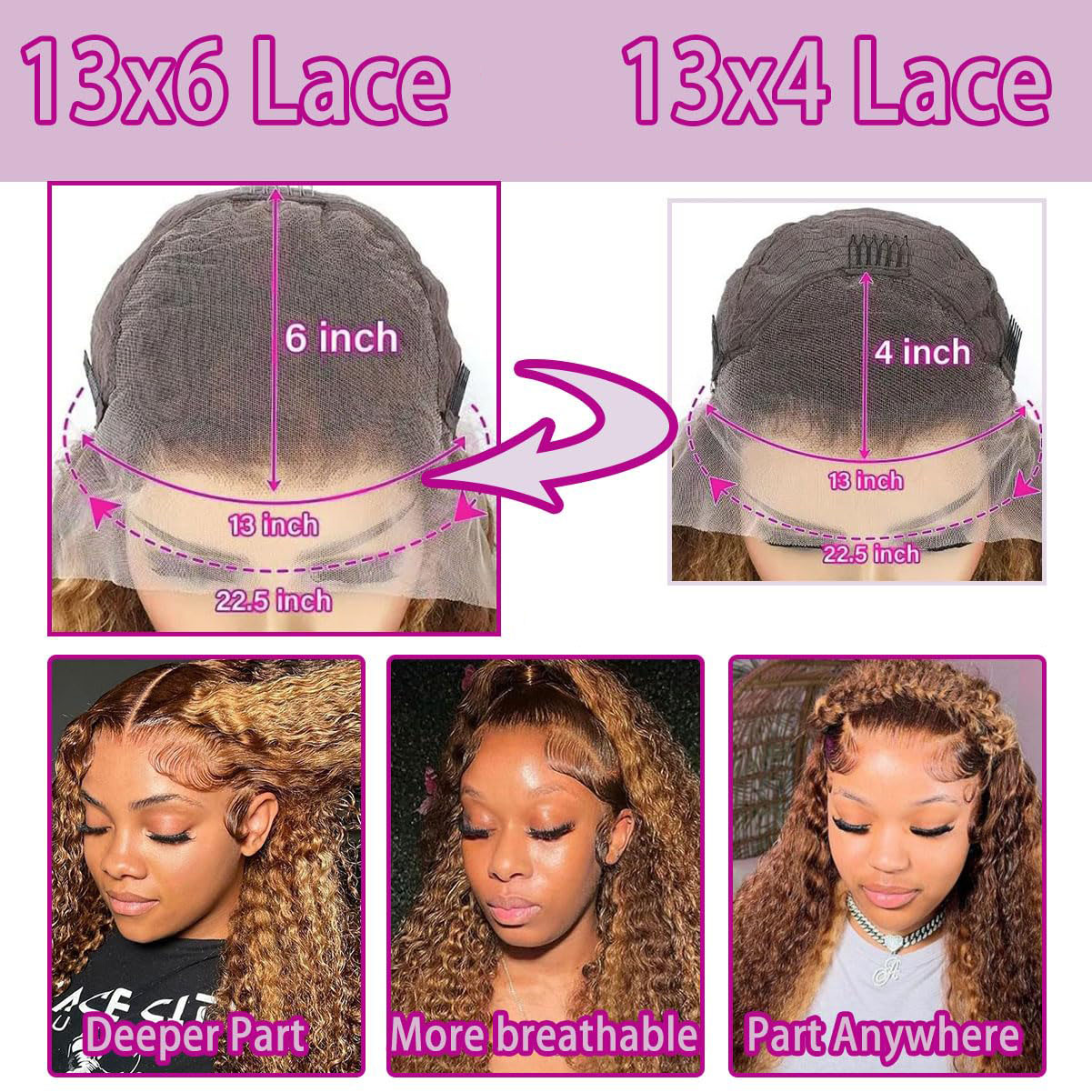 Wig Rambut Keriting Deep Wave  - Lace Front Wigs ulasan dan harga