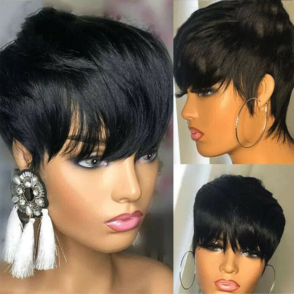 Wig Rambut Asli Pixie Cut Pend - Short Pixie Cut Wig Human Hair Cheap ulasan dan harga